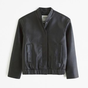 NWT Abercrombie & Fitch Vegan Leather Bomber Jacket size Small